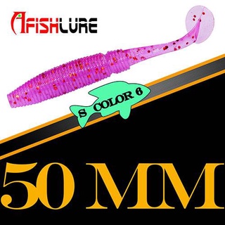 15Pcs/Lot Afishlure Paddle Tail Soft Lure 50Mm 1G T Tail Fishy