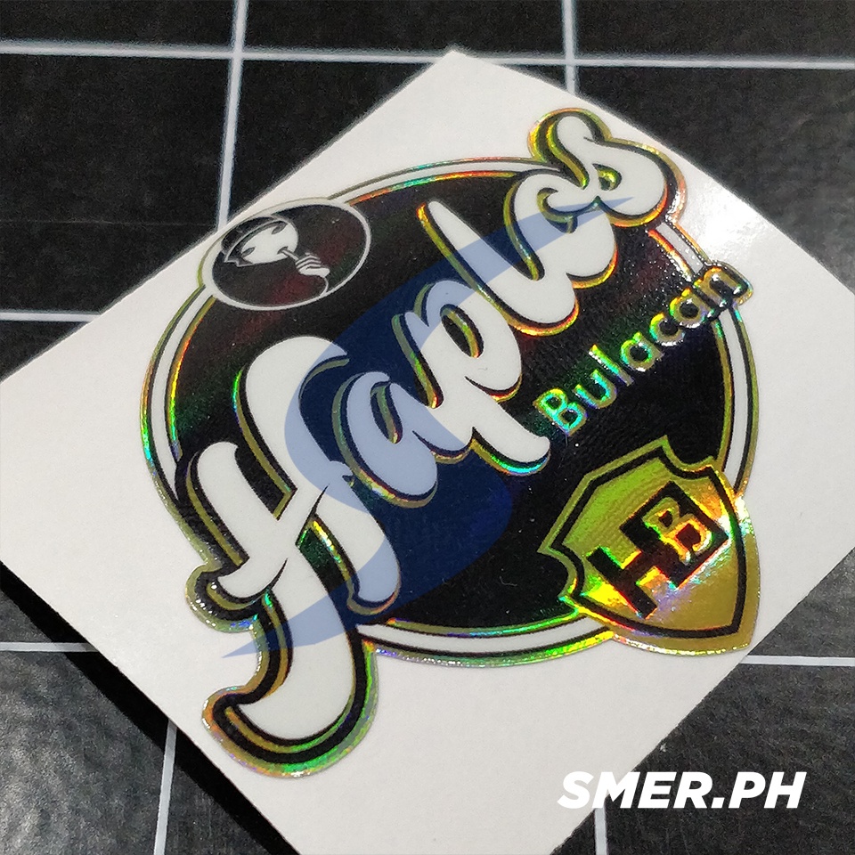 Motorcycle/Car/Bike Sticker Haplos Bulacan 2x2in Hologram White ink ...