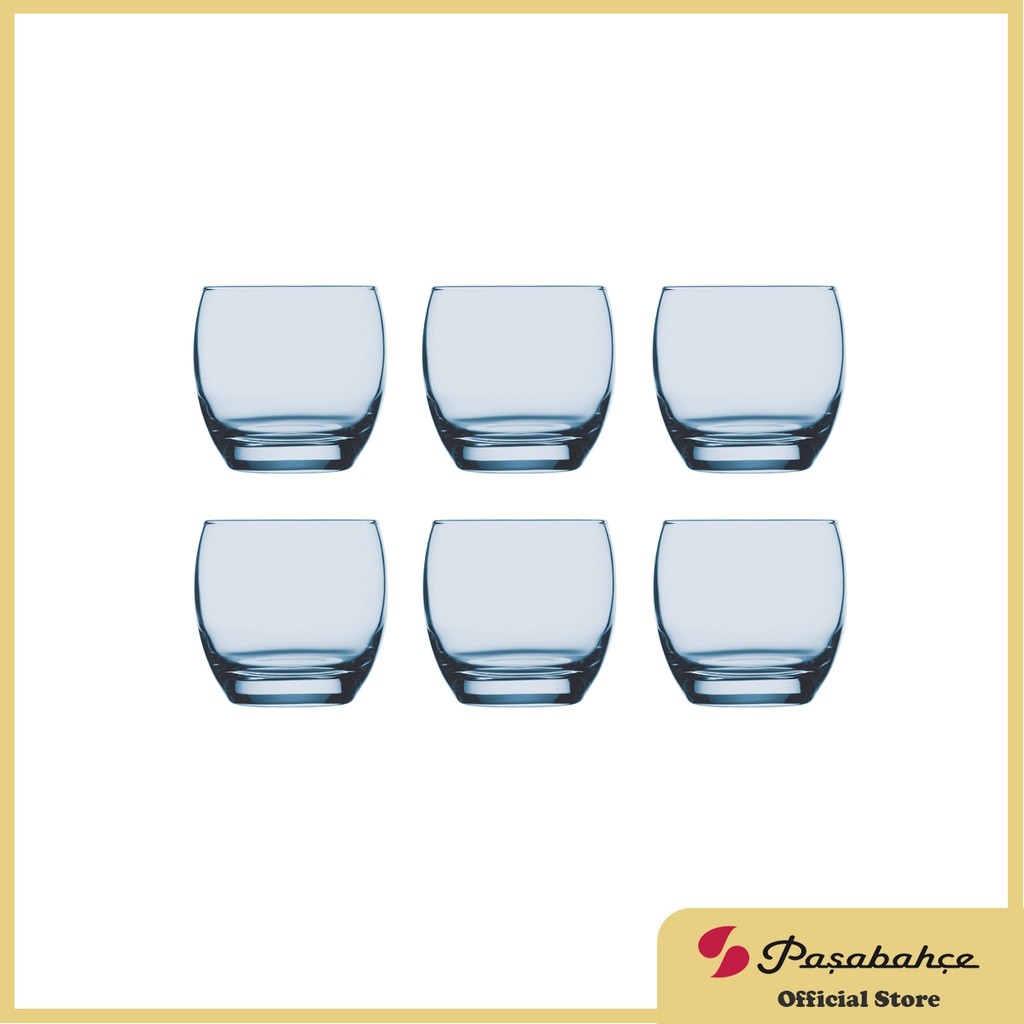 Pasabahce Barrel Rock Coloured Glass Blue 340cc 11 1/2oz, Set of 6 ...