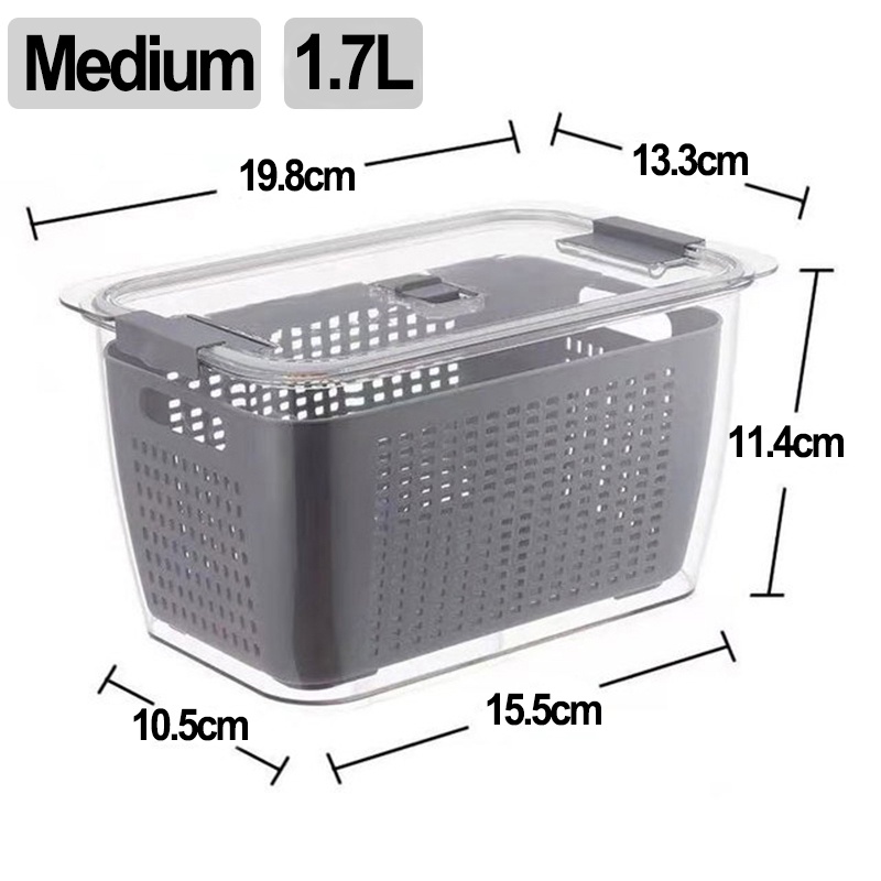 CHIT Fridge Storage Box Fruit Vegetable with Vents Refrigerator Organizer Kitchen Storage