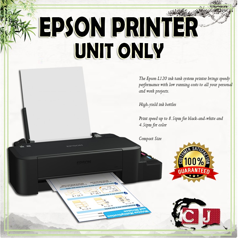 Epson L120 Printer Unit Only Brand New For Single Function Only Shopee Philippines 5410