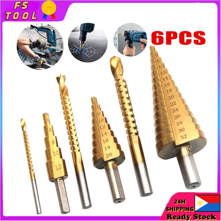 Step Drill Bit Titanium Coated HSS Drill Bit Hole Opener Cutter Metal ...