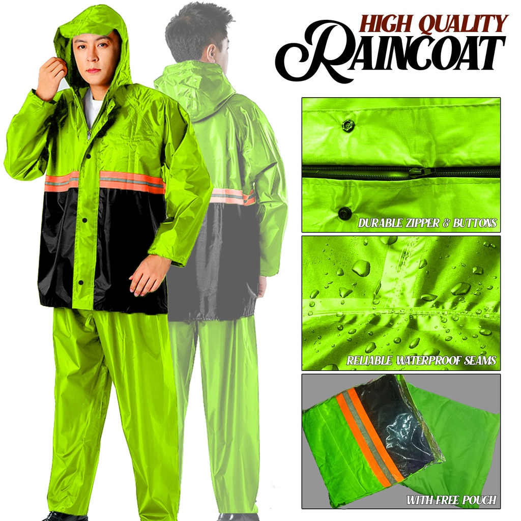 Heavy duty rain jacket and pants on sale