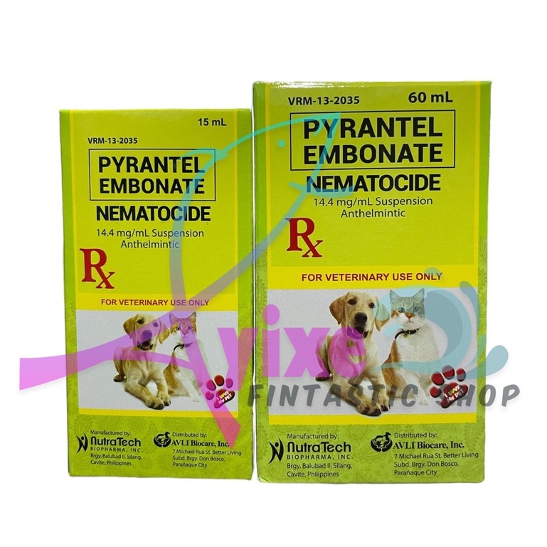 Nematocide Dewormer (Pyrantel Embonate) For Dogs and Cats 15ml/ 60ml