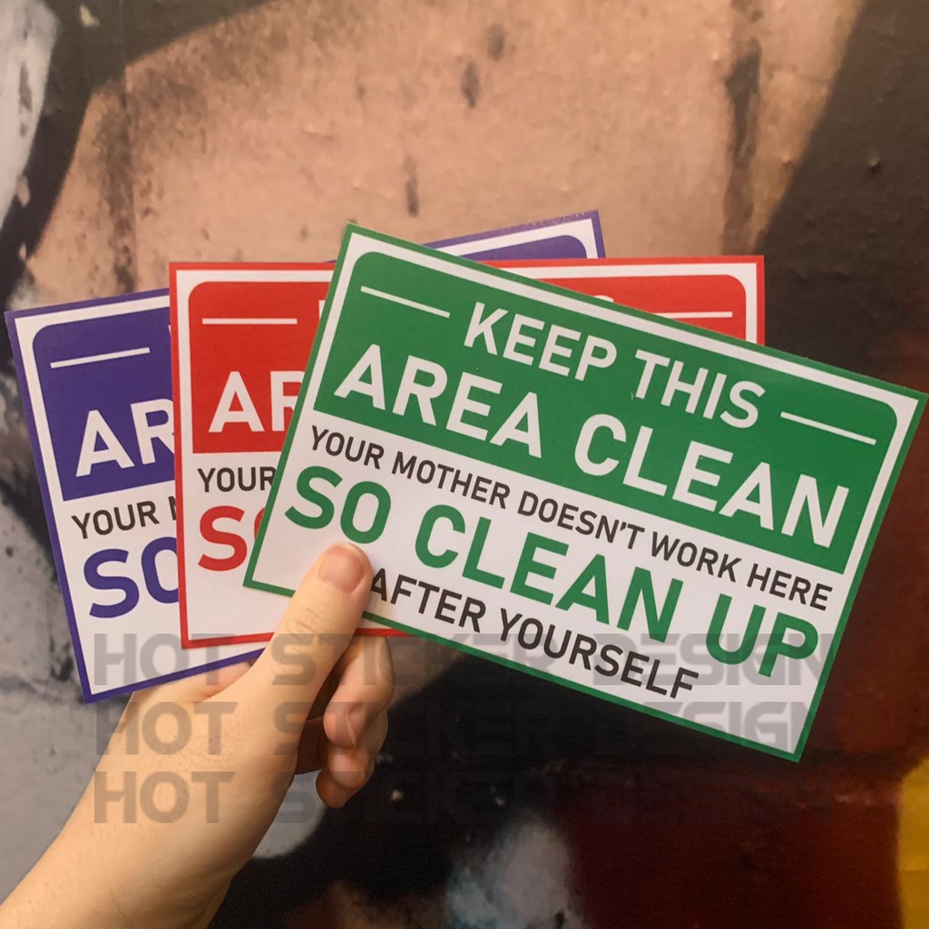 Keep This Area Clean_Sign Sticker/ | Shopee Philippines