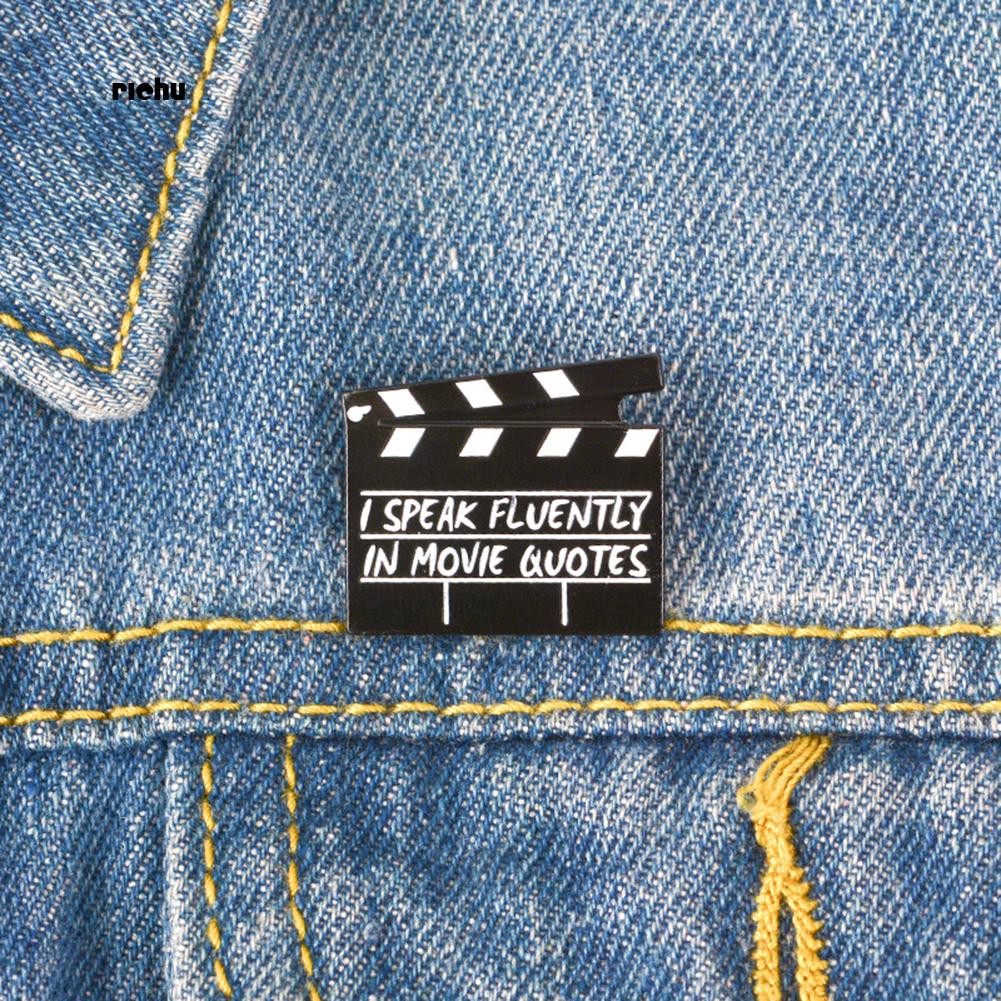 RichCreative Movie Clapboard Enamel Brooch Pin Unisex Denim Jacket