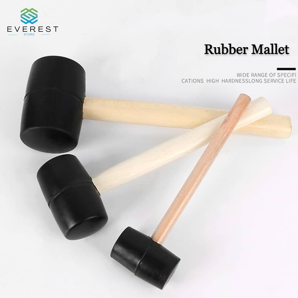 Rubber Mallet Double Faced Soft Hammer With Wooden Handle Small , Large
