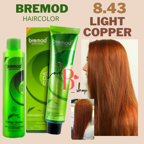 BREMOD 8.43 LIGHT COPPER HAIR COLOR WITH OXIDIZING CREAM 100ML Shopee