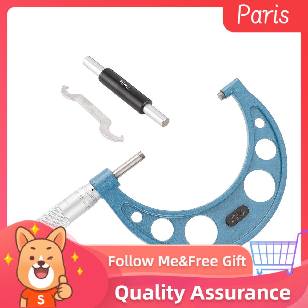 Superparis Micrometer Spiral Outside Measuring Calipers Mechanical Structure Locking Device 75