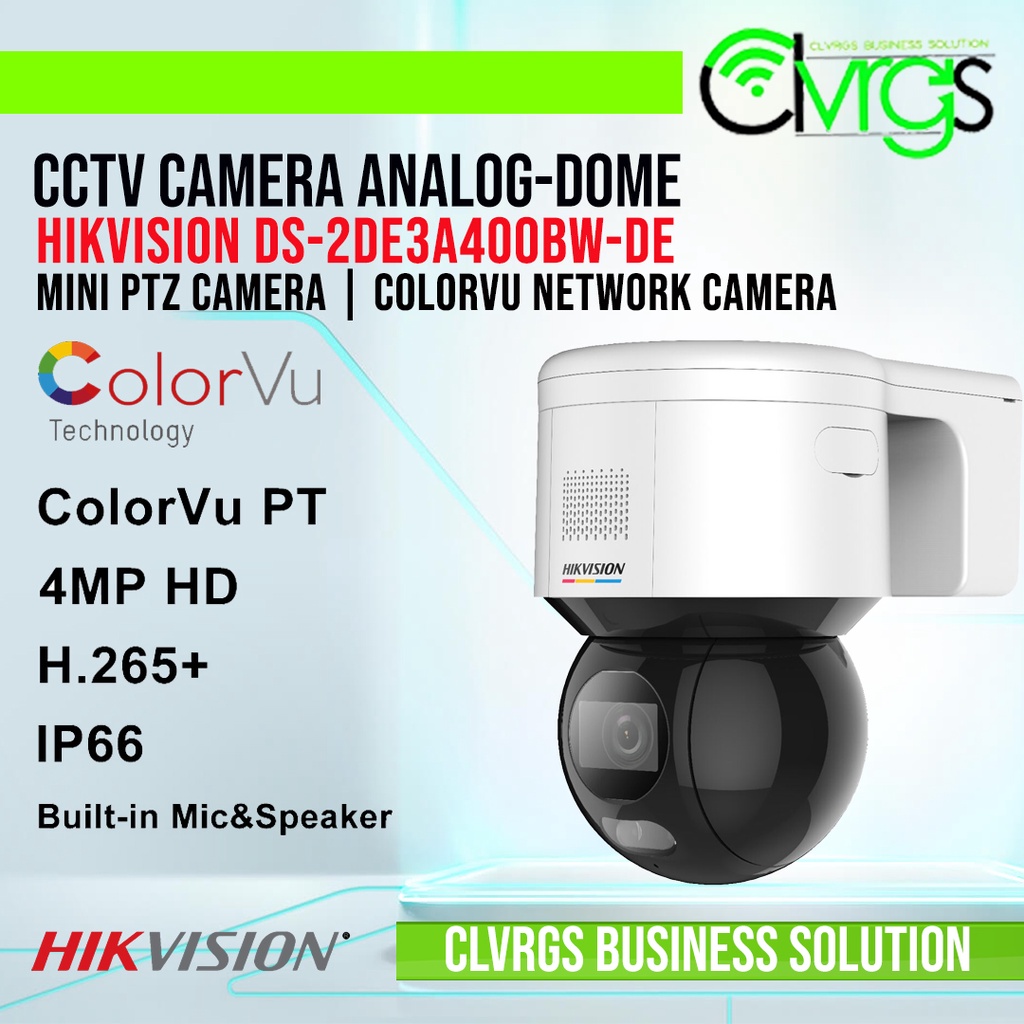 Hikvision DS-2DE3A400BW-DE (T5) 3-inch 4 MP ColorVu Mini PT Dome ...