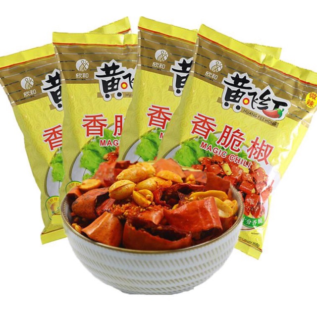 Huang Fei Hong Spicy Snack Magic Chili with Peanut,308g,spicy & Crunchy!