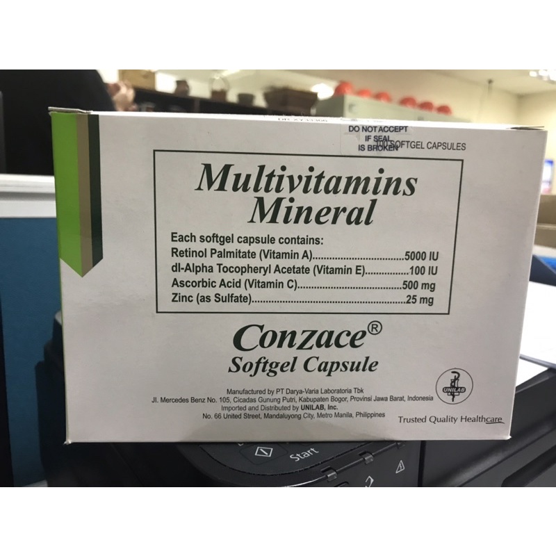 CONZACE SOFTGEL CAPSULE (MULTIVITAMINS MINERAL) Shopee Philippines
