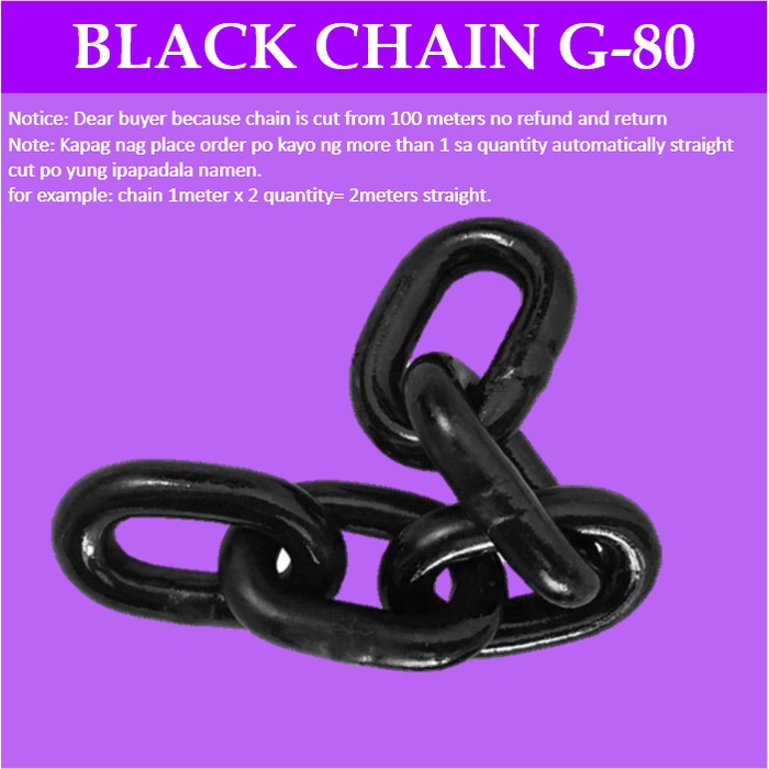 Chain Kadina G80 Black Chain 1m 3.3 Feet 28mm30mm High Strength Chain For Lifting Chain Sling