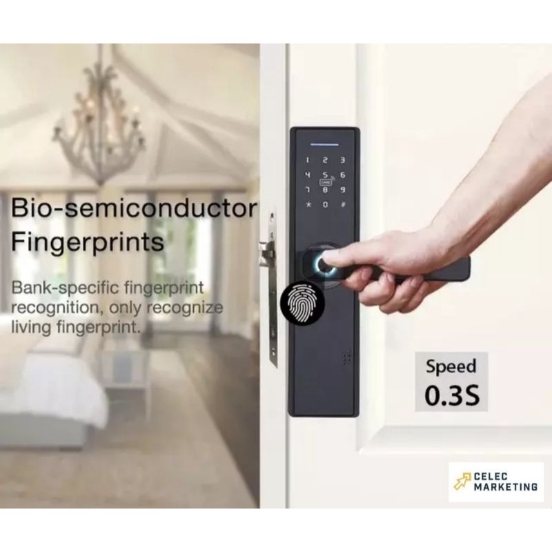 5 in 1 Wifi Smart Door Lock Electornic Door Knob Fingerprint Door Knob ...