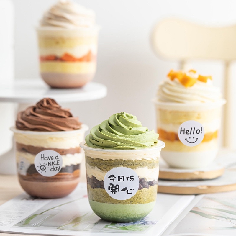 Pcs Oz Disposable Container Plastic Dessert Cup Dessert Bowl With Lid Shopee Philippines