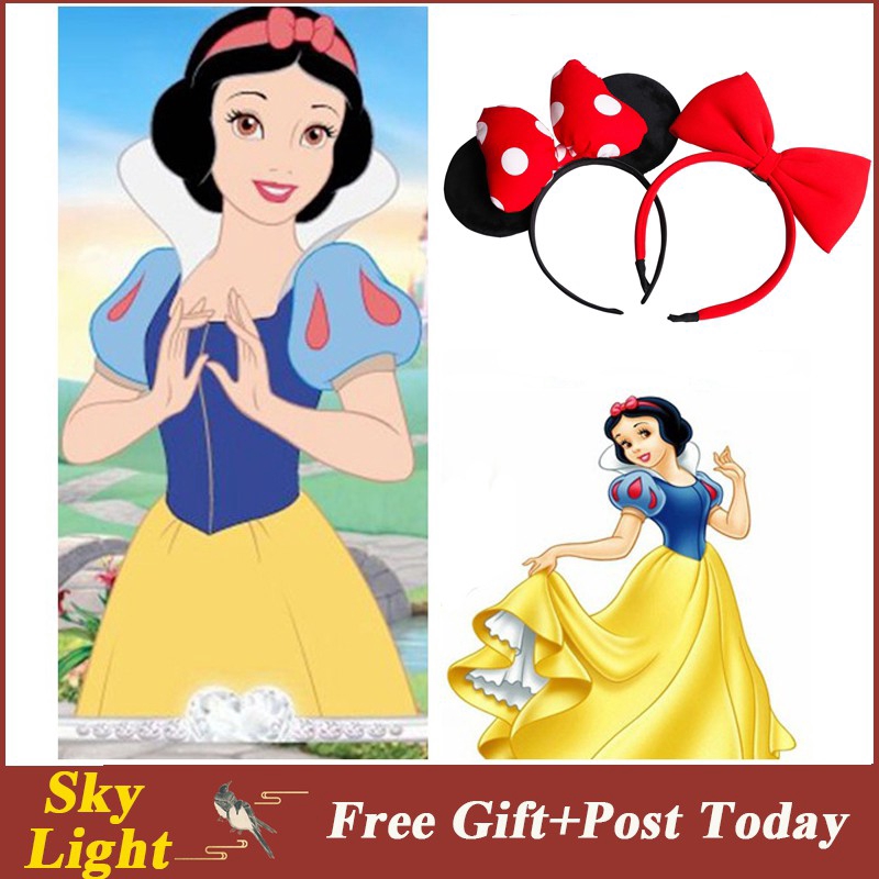 Red bow store headband snow white