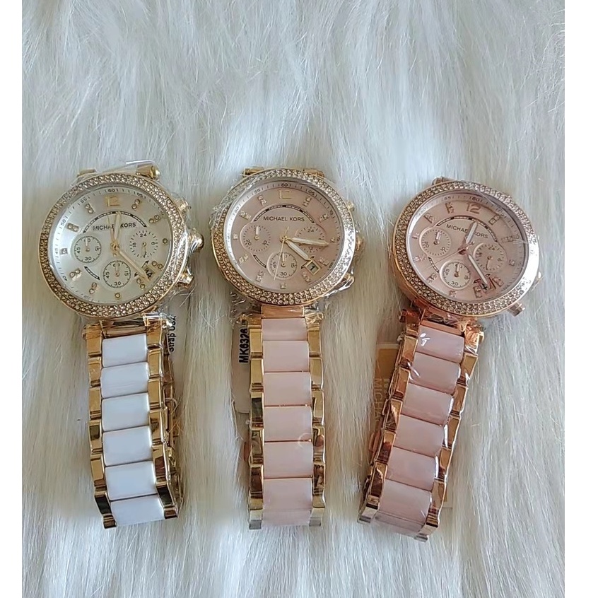 Michael kors ceramic on sale watch rose gold