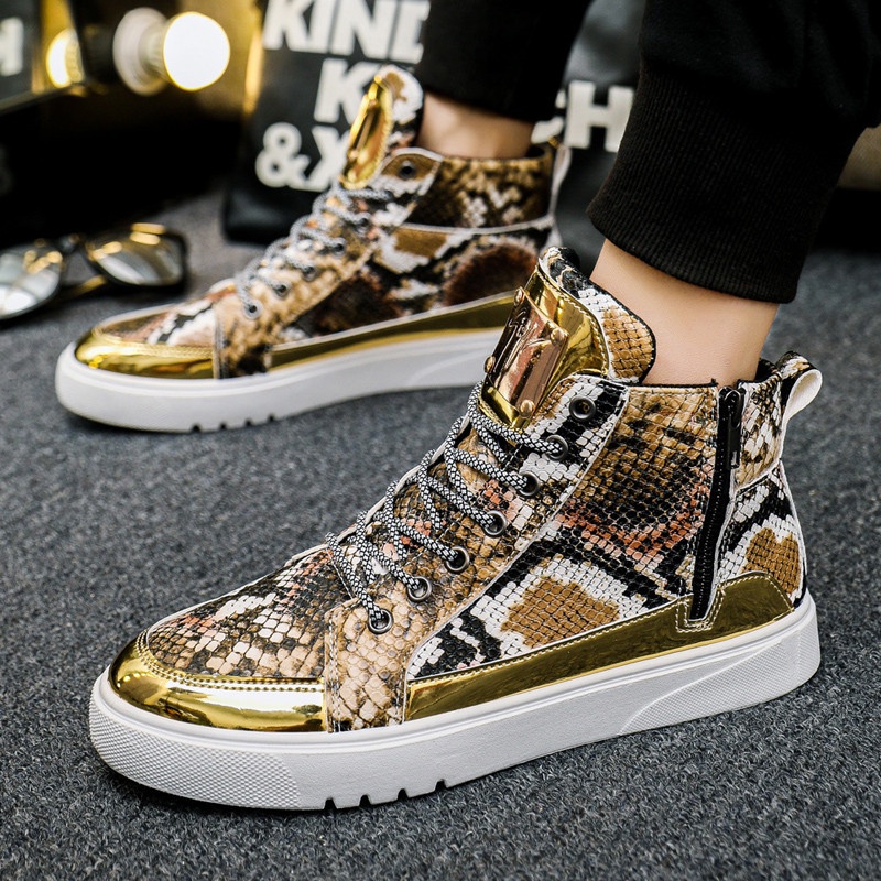 Snakeskin high hot sale top sneakers