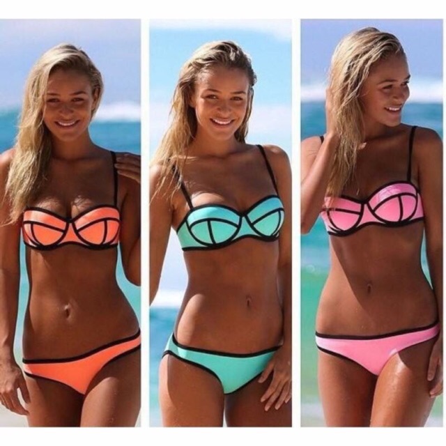 Neon Two Piece Swim Wear Shopee Philippines