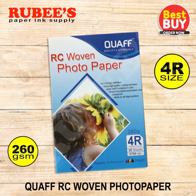 Quaff RC woven photopaper 4R size | Shopee Philippines