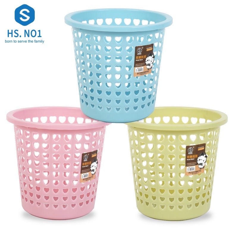 HS.NO1 Durable Trash Can Plastic Waste Bin Waste Paper Basket Round