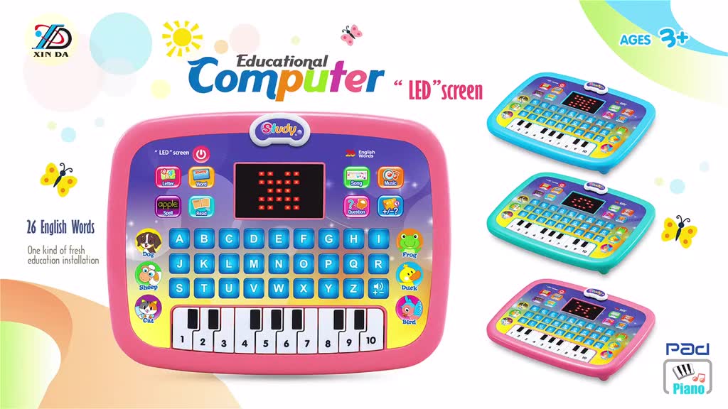 Kids Educational Learning Toys LED Screen Computer Tablet Toys Kids ...