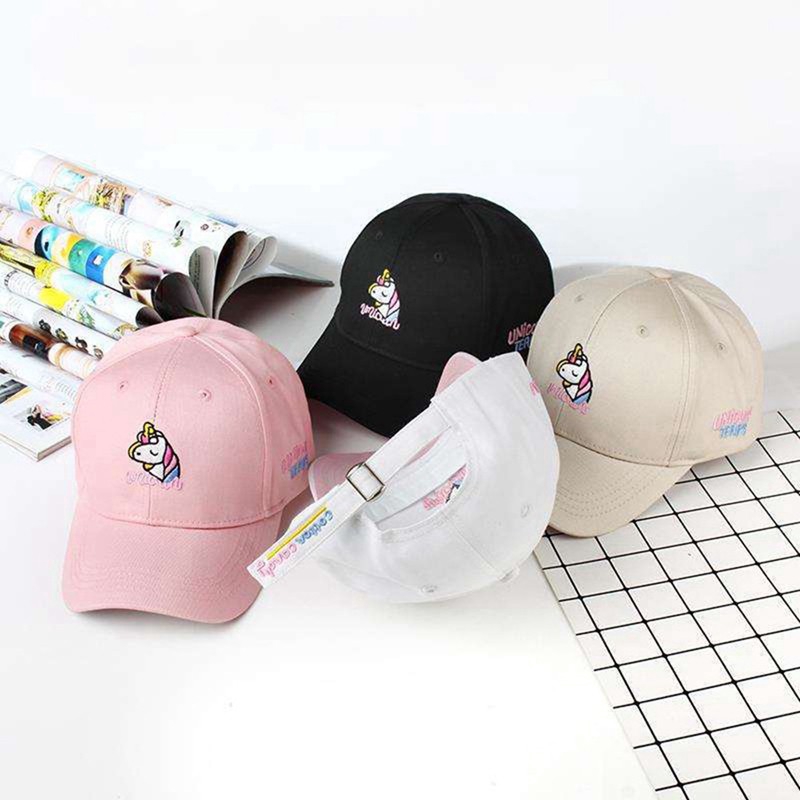 Cotton Cartoon Unicorn Embroidery Baseball Caps For Teen Boy Girl Casual Adjustable Hats Summer Hat Adult Cap Fashion