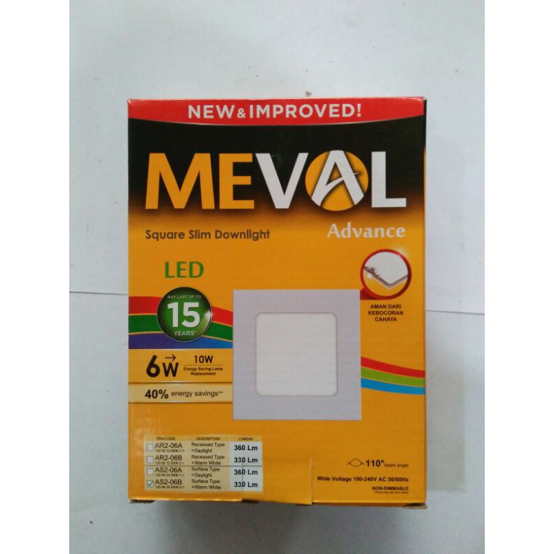 Meval SQUARE SLIM DOWNILGHT LED 6W | Shopee Philippines