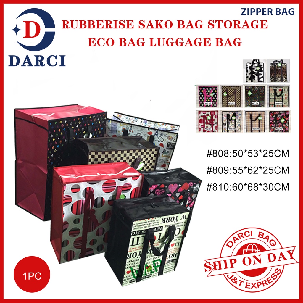Rubberise Sako Bag Storage Eco Bag Luggage Bag Zipper Bag Waterproof