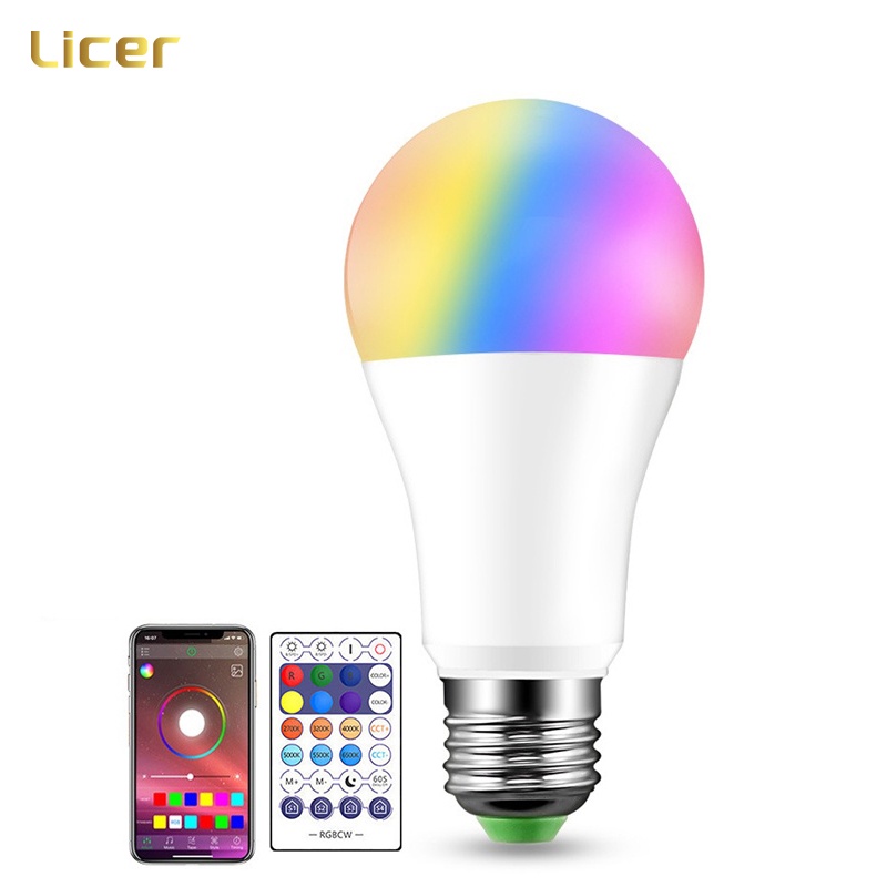 Licer LED Smart Color Dimming Bulb Wifi Bluetooth RGBCW Home Light Bulb ...