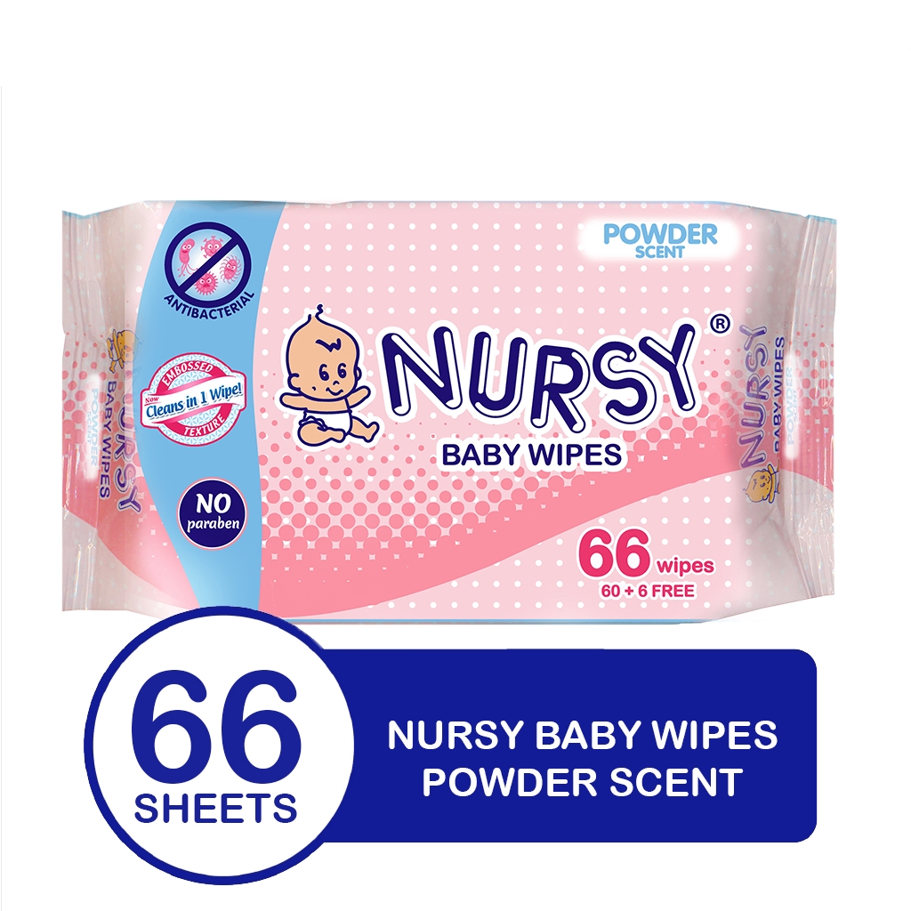 Nursy Baby Wipes in Powder Scent 66's Shopee Philippines