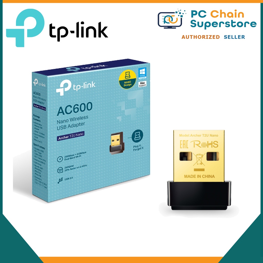 Tp-link Archer T2u Nano Ac600 Dual Band Wireless Usb Dongle Adapter 