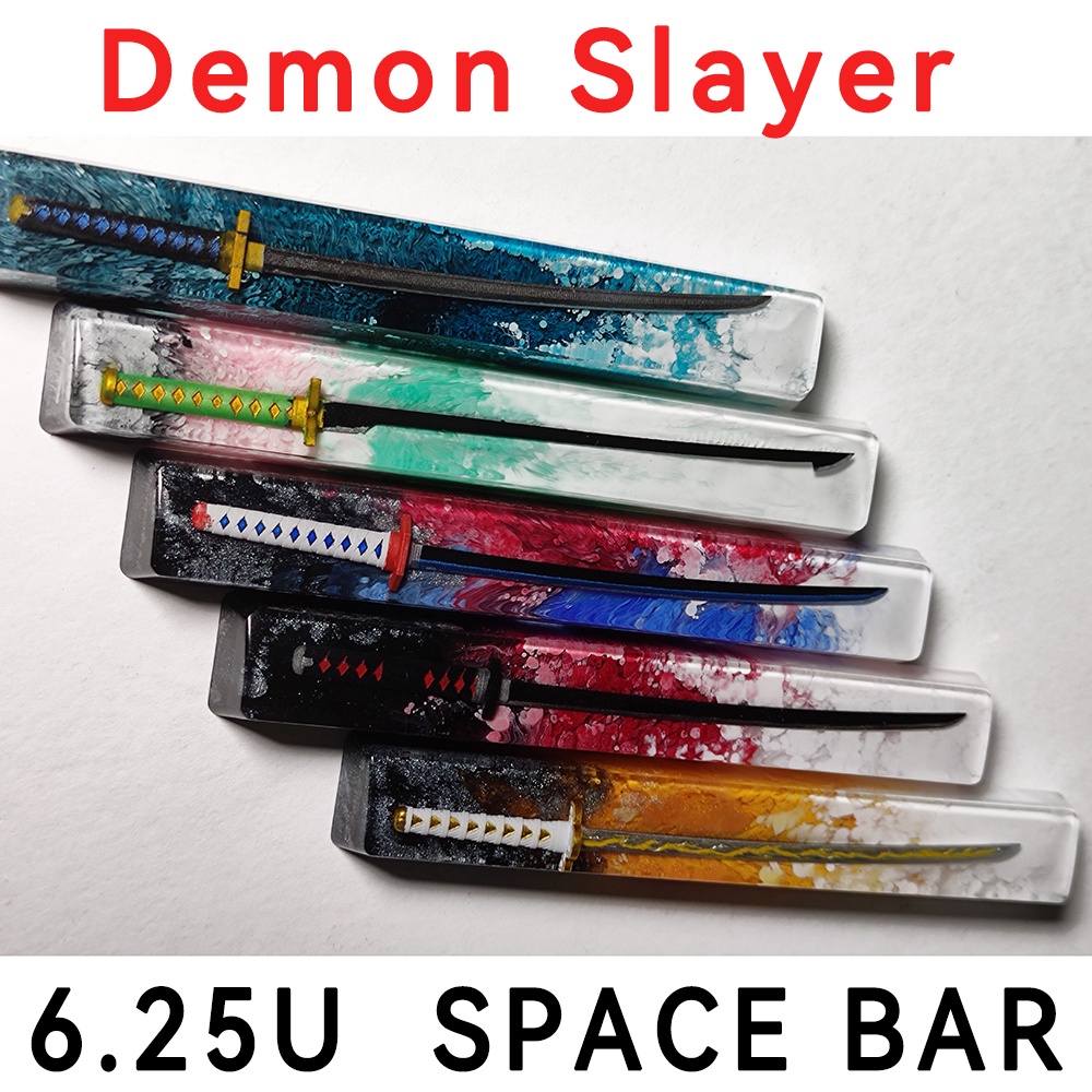Mechanical Keyboard 6.25u Space Demon Slayer Resin Epoxy Keycaps Boys ...