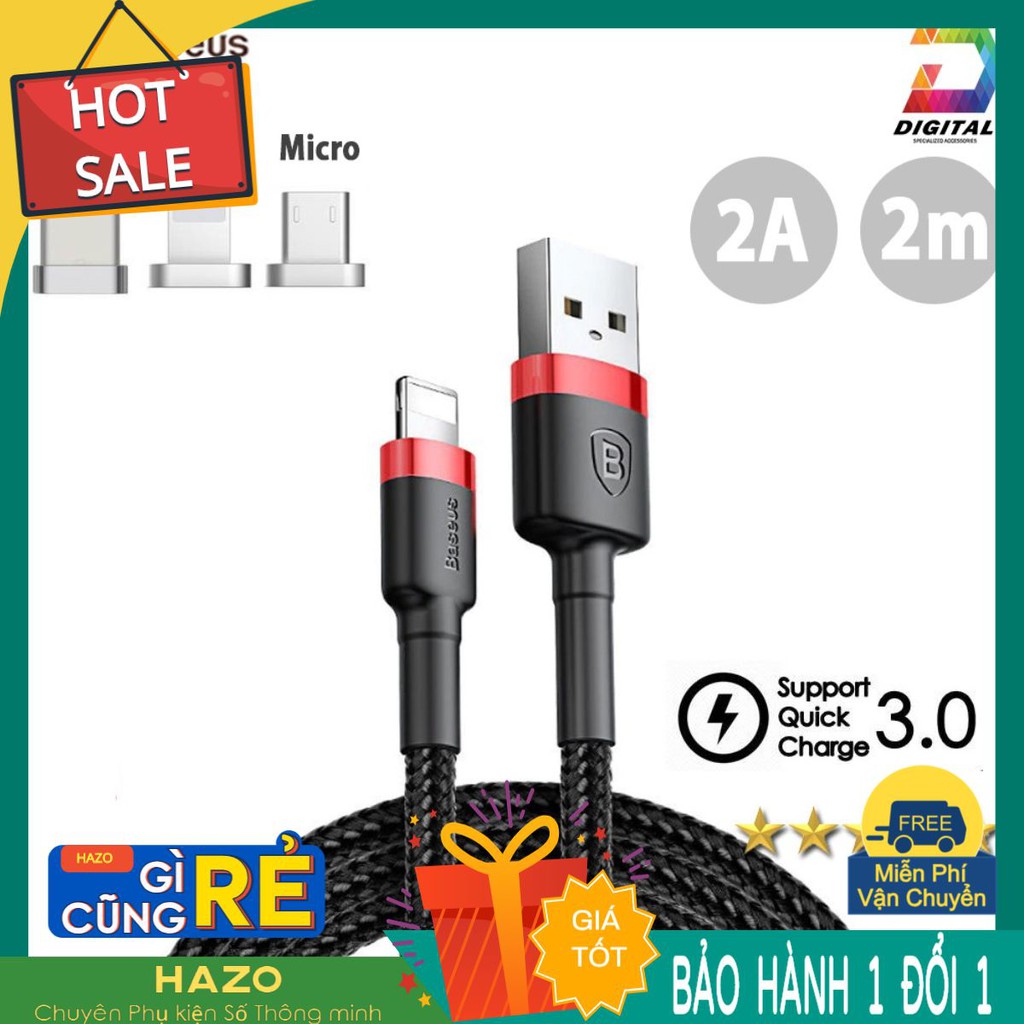 Baseus Cafule Quick Charge Cable 2M Long (iPhone, TypeC, Micro ...
