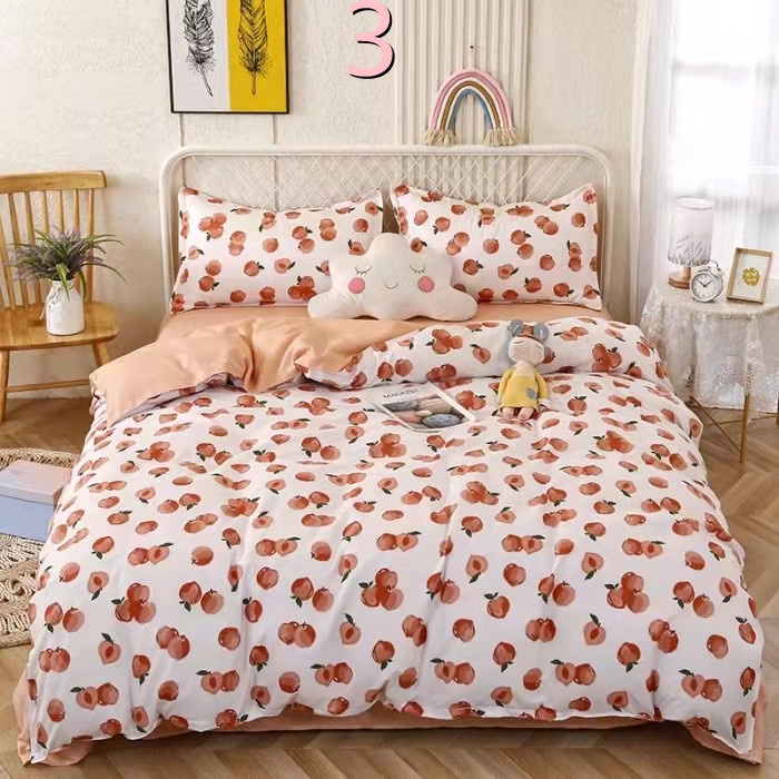 【PH STOCK COD】4 in Bedding Set Single/Queen Size Pillowcase Sheet Quilt  Cover High Quality Polye