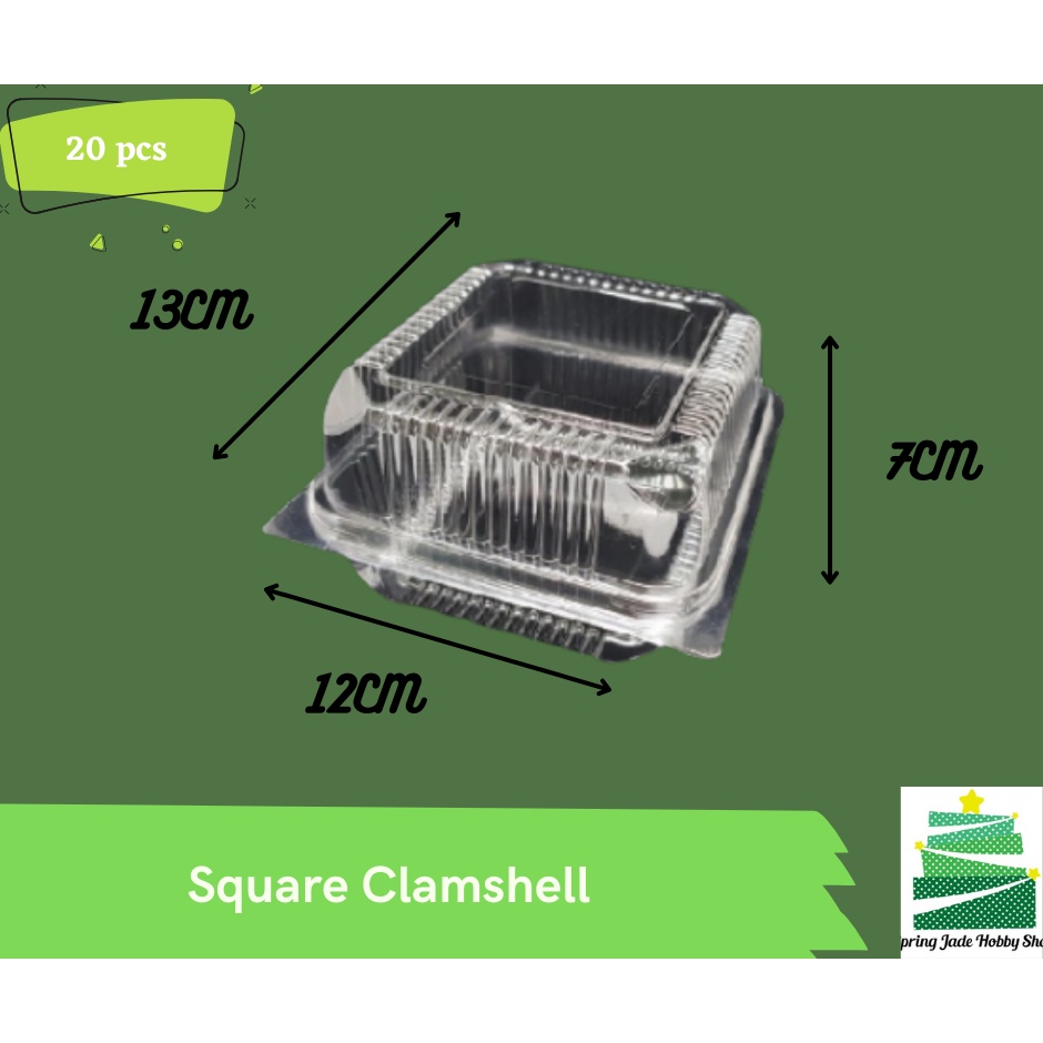 Spring Jade: Clamshell Square Pastry Plastic Container |WF168| C306 ...