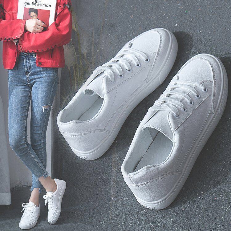 [ Luckiss ] New Arrival Korean fashion high quality white sneakers ...