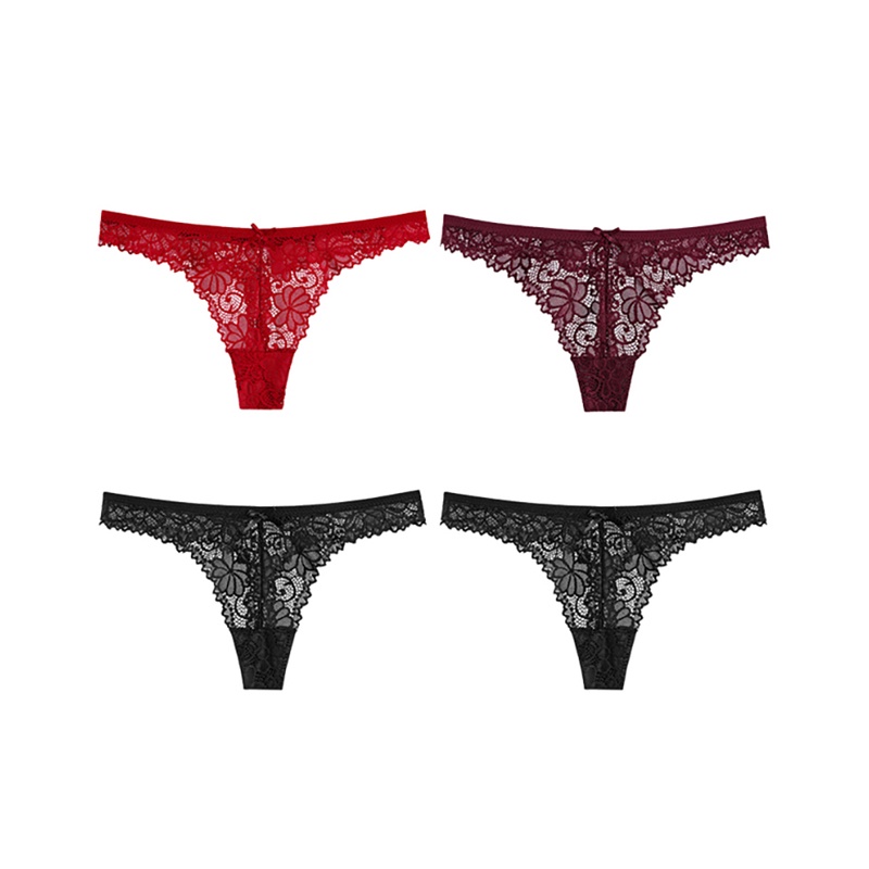 ZXYOUPING 4 PCS Women Thongs Sexy Lace Tibak Panties Hollow Out G ...