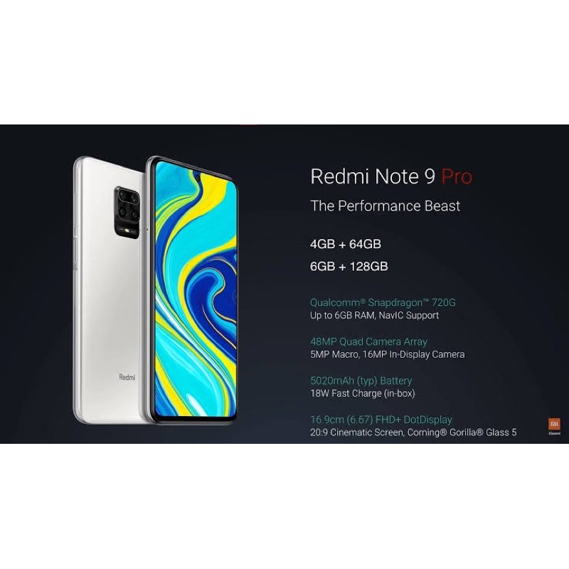 Redmi Note 9 Pro - Global Version in Glacier White (6GB Ram, 128GB