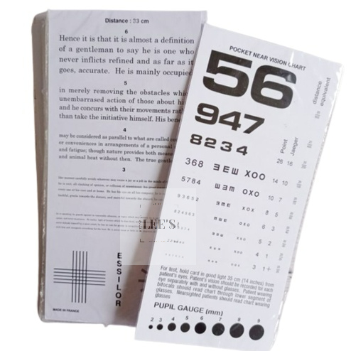 Hilco Runge Near Vision Pocket Near Vision Eye Chart - Traditional