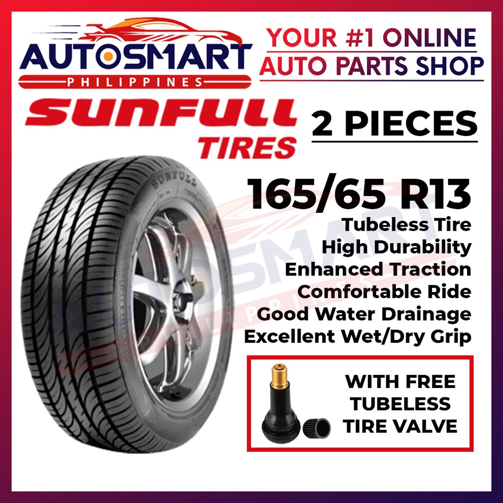 Sunfull 165 65 R13 Passenger Car Tubeless Tire 2 PCS Shopee