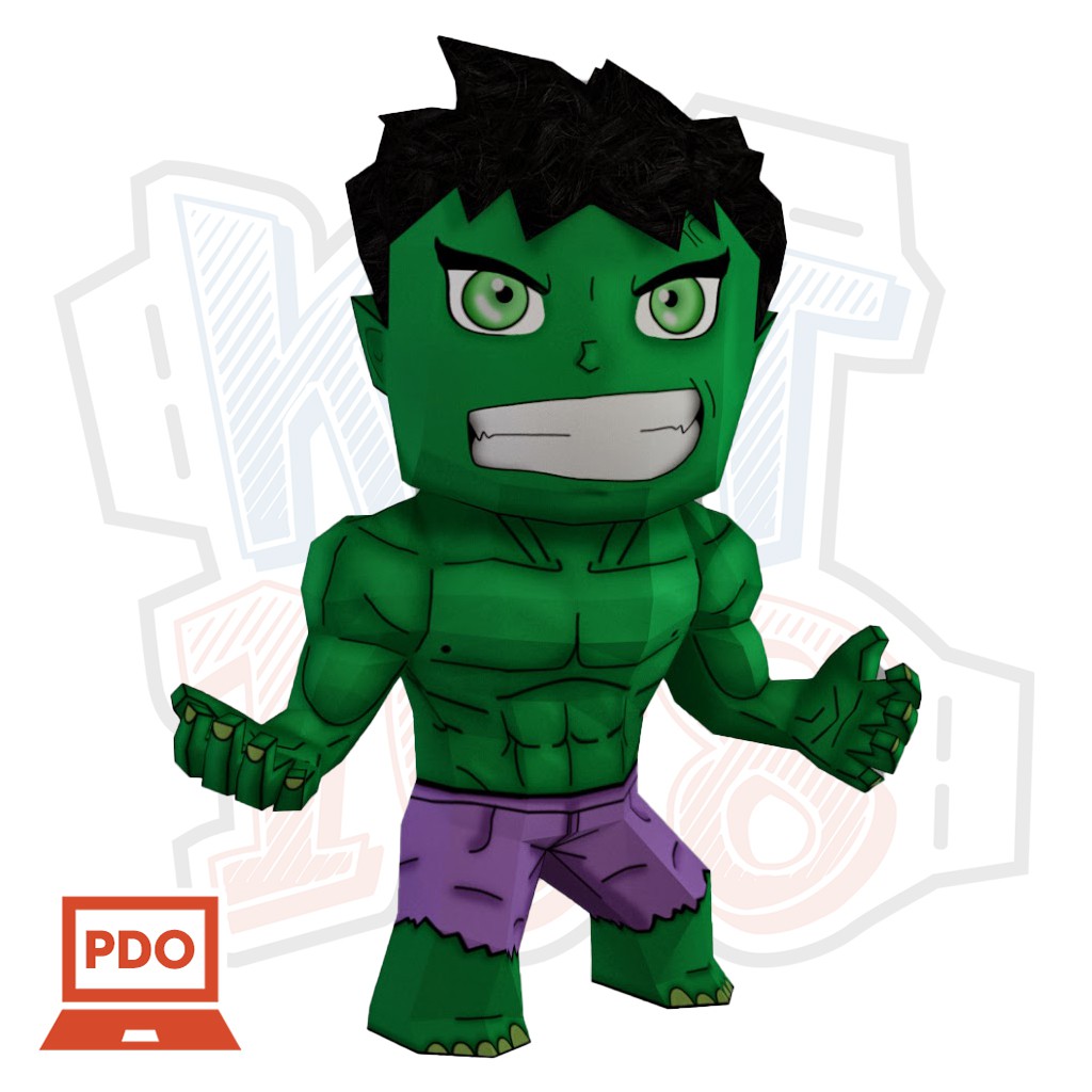 Marvel Avengers Chibi Hulk Paper Model - Avengers | Shopee Philippines