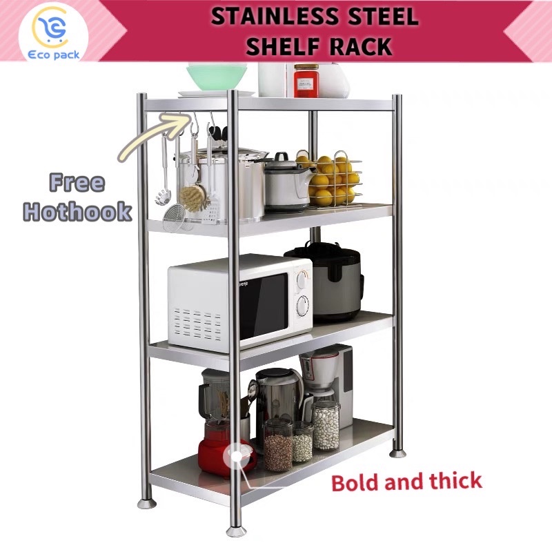 STAINLESS STEEL KITCHEN ORGANIZER STORAGE RACK SHELF RACK KITCHEN POT ...