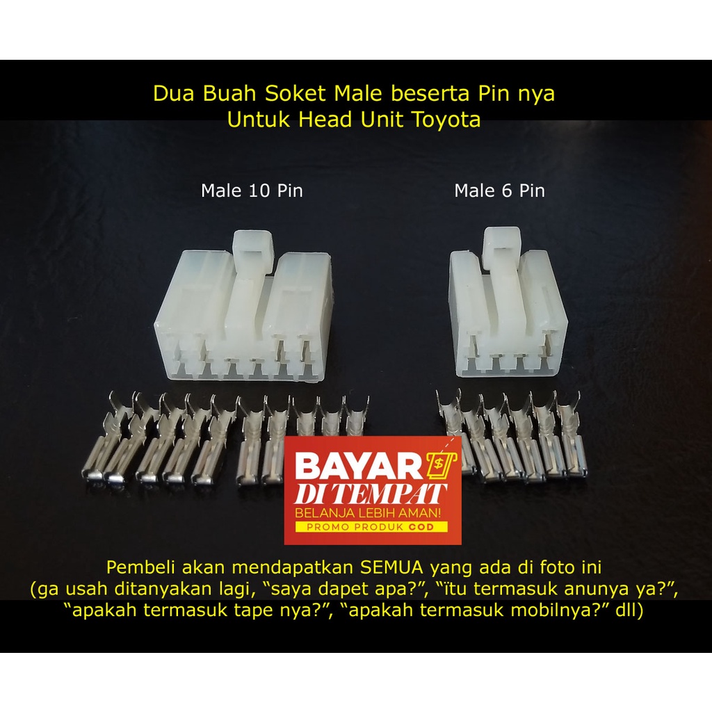 Two Toyota Male Audio Head Unit Sockets with 16 Pin/ Skun | Shopee ...