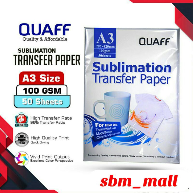QUAFF SUBLIMATION A3 SIZE 100gsm 50sheets | Shopee Philippines