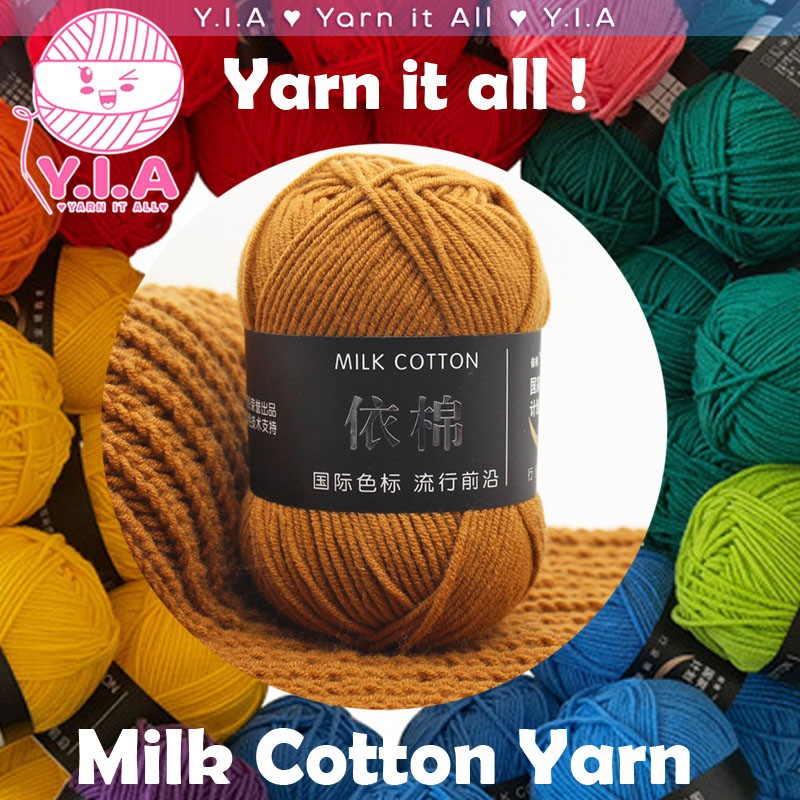Yia A 4Ply Milk Cotton Yarn Crochet Soft Knitting Wool Thread 50G