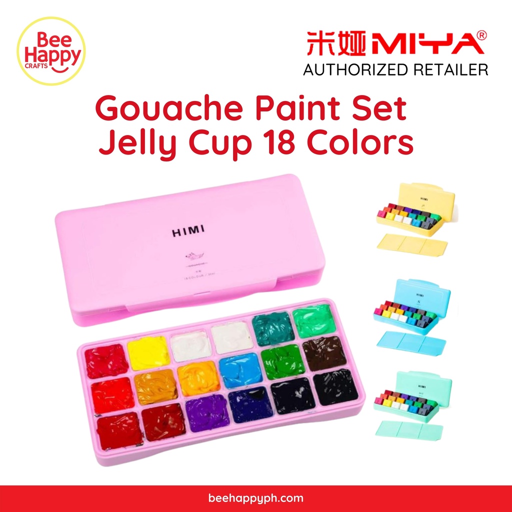 Authentic MIYA HIMI Gouache Paint Set Jelly Cup 18 Colors Shopee