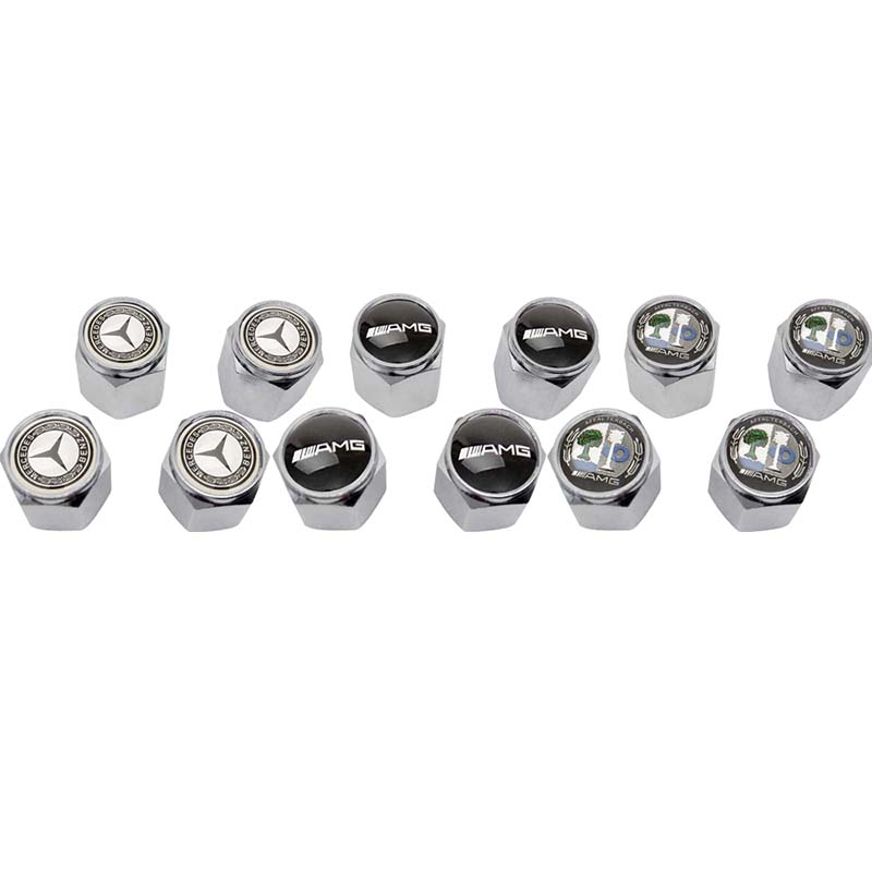 4pcs Mercedes Benz AMG Apple Tree Logo Car Modified Wheel Tyre Valve