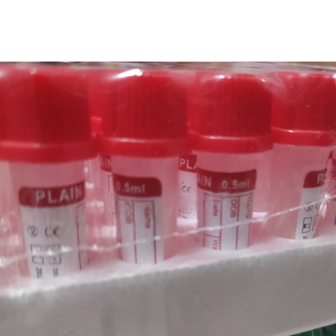 Microtainer Tubes 0.5ml, Plain, Red top 10pcs non vacuum Shopee
