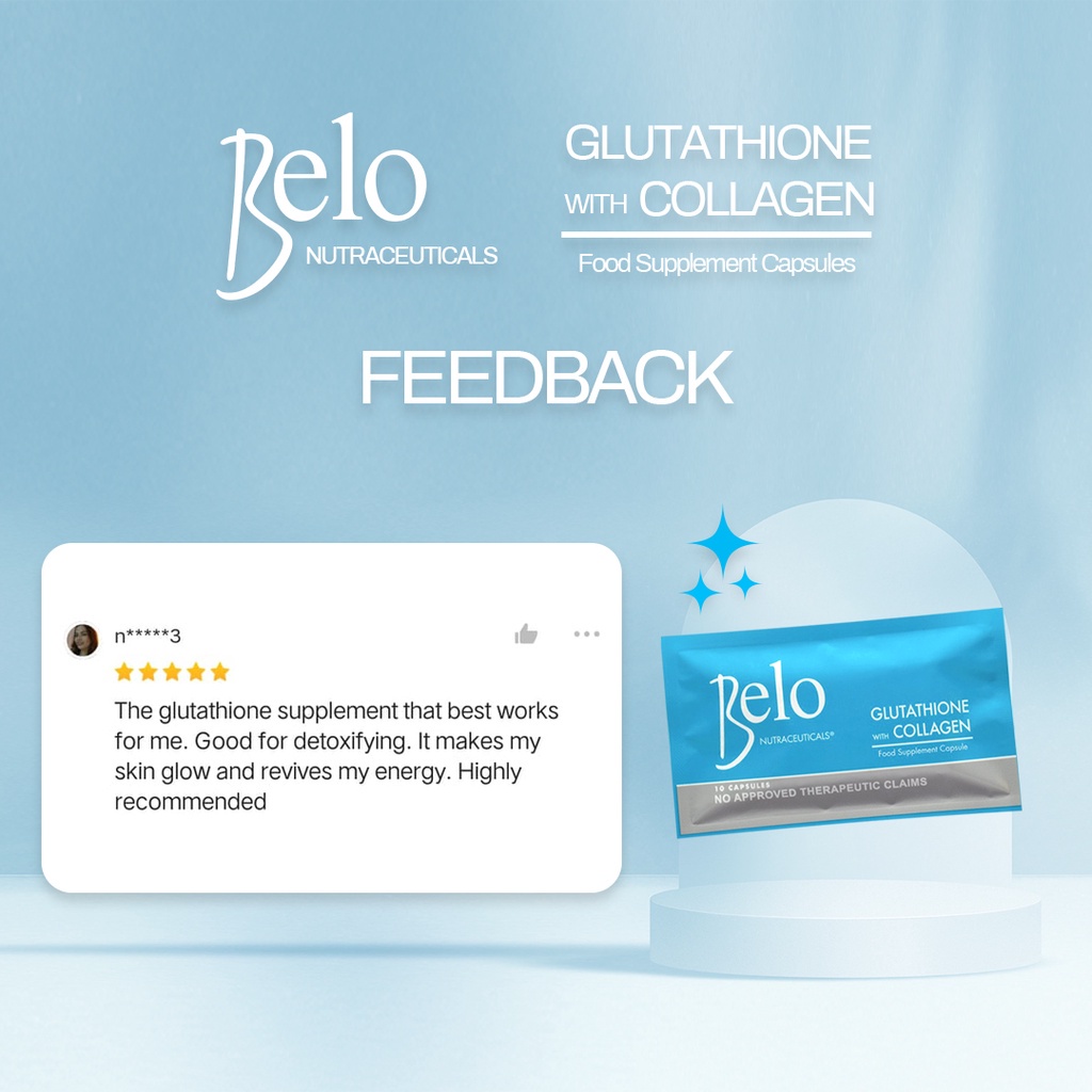 Belo Nutraceuticals Glutathione + Collagen (10 capsules per sachet) |  Shopee Philippines